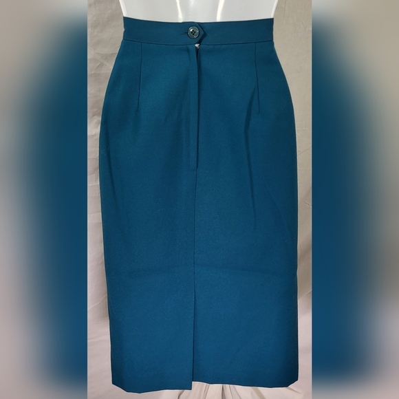 Vintage Teal Green Classic LE SUIT Pencil Skirt Suit - Size 8P - Picture 6 of 7